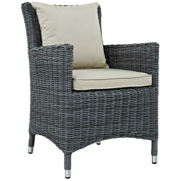 East End Imports Sojourn Outdoor Patio Armchair- Antique Canvas Beige EEI-1935-GRY-BEI